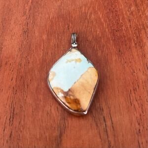 Southwestern‎ Navajo Pendant Sterling Silver Turquoise Artist B. Lee 1.75" Long